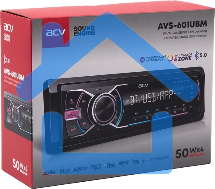 Автомагнитола ACV AVS-601UBM 1DIN 4x50Вт AUX 3 (43340)