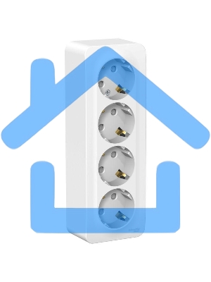 Розетка 4-м ОП BLANCA 16А 250В защ. шторки с заземл. изол. пласт. белый SchE BLNRA011411