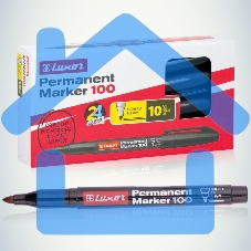 Маркер перманентный пулевидный 1-2мм, черный Luxor Б0048244