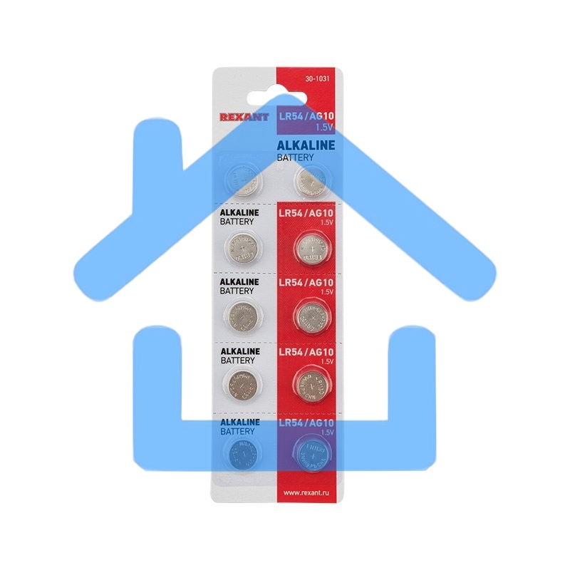 Батарейка Rexant LR54, AG10, LR1130, G10, 189, GP89A, 389, SR1130W