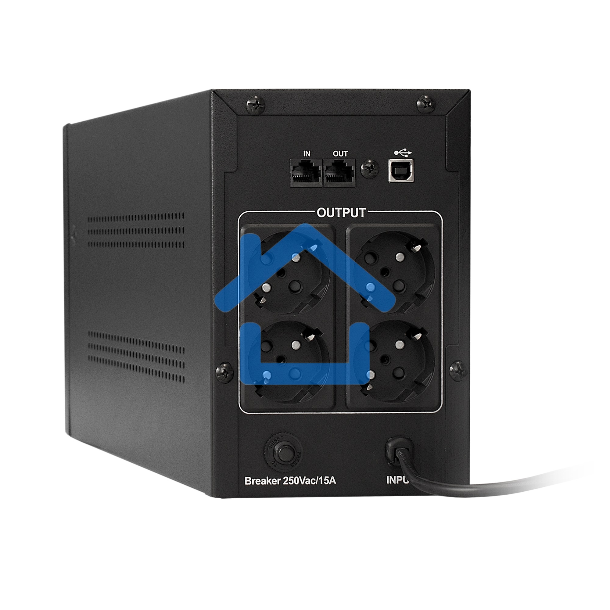 Источник бесперебойного питания ExeGate EP285490RUS SpecialPro UNB-1200.LED.AVR.EURO.RJ.USB<1200VA/750W, LED, AVR, 4 евророзетки, RJ45/11, USB, черный>