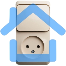 Блок ОП Этюд (1-м розетка без заземл. + 1-кл. выкл.) крем. SchE BPA16-204K