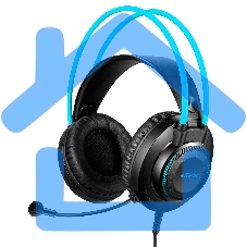 Наушники с микрофоном A4Tech Fstyler FH200U серый/синий 2м накладные USB оголовье (FH200U BLUE)