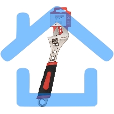 Разводной ключ Rexant 250 мм никелированный, двухкомпонентная рукоятка