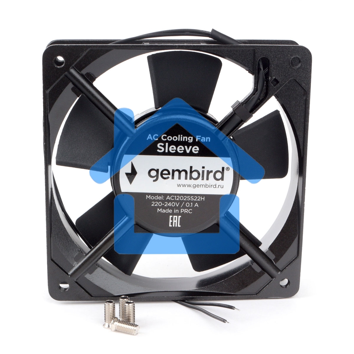 Вентилятор для корпуса Gembird 18925 черный, 120 мм, 2100 об/мин, 37.5 дБ, 2 pin