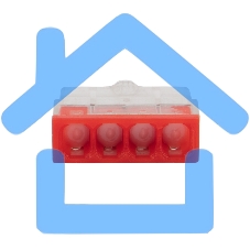 Экспресс-клемма с пастой Rexant СМК 2273-244, 4-проводная 0.5-2.5 мм², прозрачная, блистер (20 шт./уп.)