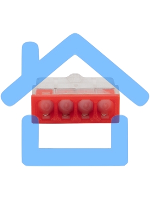 Экспресс-клемма с пастой Rexant СМК 2273-244, 4-проводная 0.5-2.5 мм², прозрачная, блистер (20 шт./уп.)