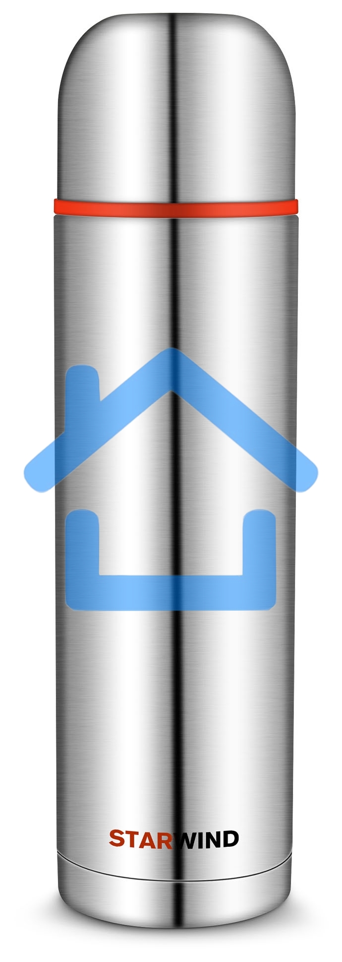 Термос Starwind 20-1200 1.2 л, серебристый/красный, картонная коробка