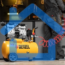 Компрессор DLS950/24 безмаслянный малошумный 950 Вт, 165 л/мин,ресивер 24 л Denzel