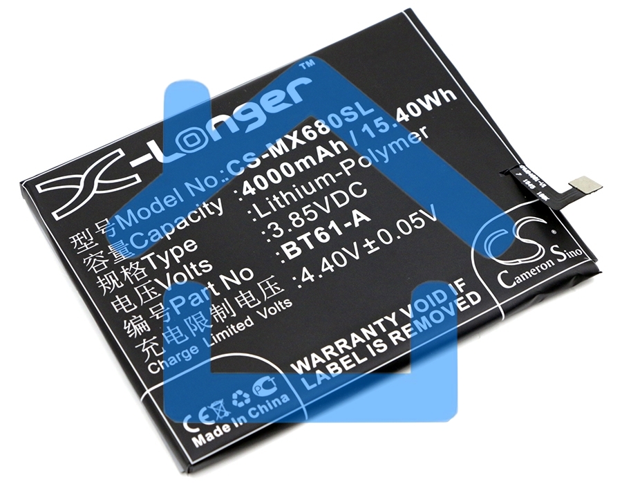 Аккумулятор CameronSinoCS-MX680SL BT61-A для MeiZu M3 Note3.85V / 4000mAh / 15.40Wh