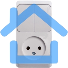 Блок ОП Этюд (1-м розетка без заземления + 2-кл. выкл.) бел. SchE BPA16-205B