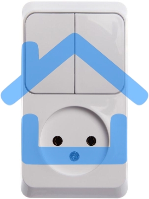 Блок ОП Этюд (1-м розетка без заземления + 2-кл. выкл.) бел. SchE BPA16-205B