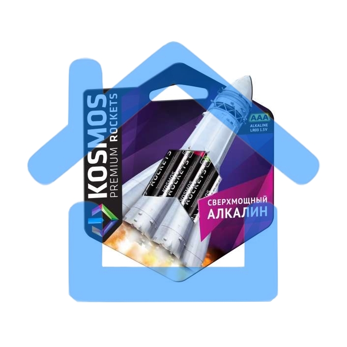 Элемент питания алкалиновый AAA/LR03 Kosmos premium ROCKETS (блист.4шт) Космос KOSLR03ROCKETS4BL