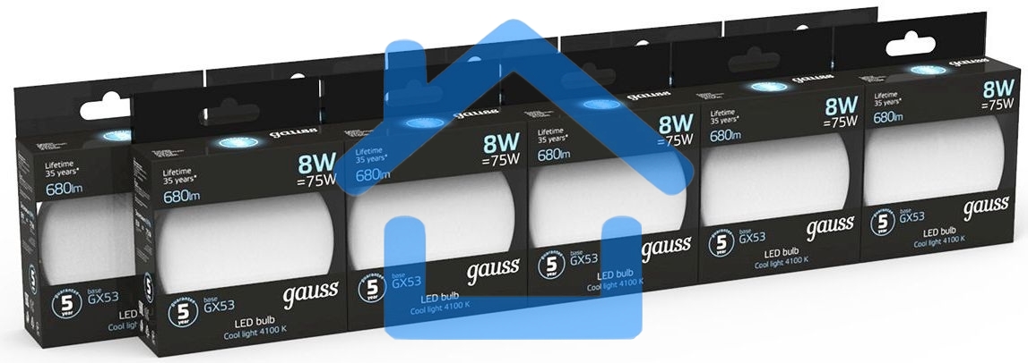 Лампа светодиодная Led GX53 8Вт 4100К диммируемая Gauss 108408208-D