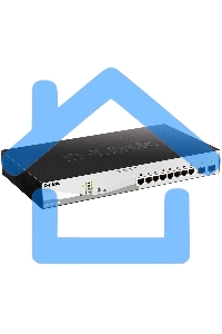 Коммутатор D-Link DGS-1210-10MP/F1A Настраиваемый коммутатор WebSmart с 8 портами 10/100/1000Base-T и 2 портами 1000Base-X SFP (8 портов с поддержкой PoE 802.3af/802.3at (30 Вт), PoE-бюджет 130 Вт)