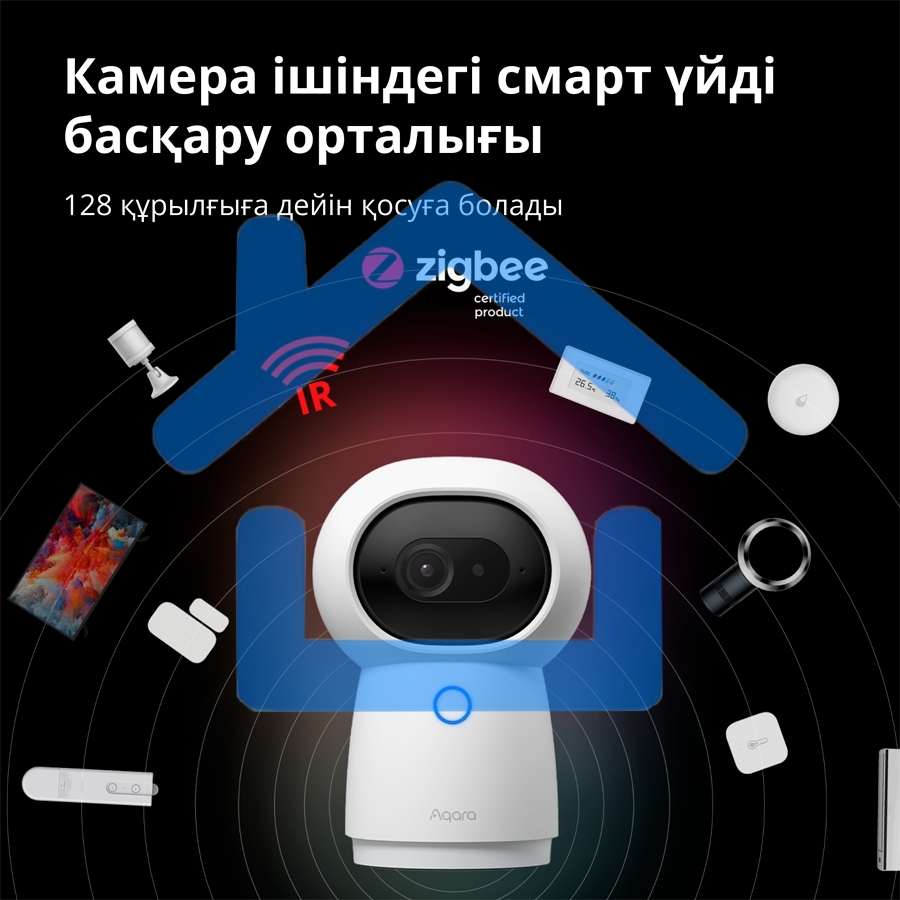 Камера AQARA Camera Hub G3/Камера+ управления/Управление жестами/Камера 360/2K 2304х1296p/Протокол связи:Zigbee/WiFi/Питание:USB-C/ белый CH-H03