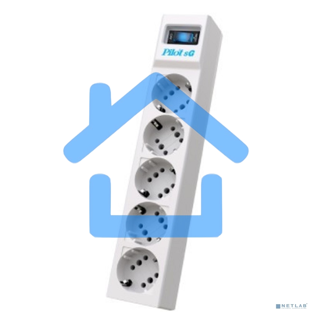 Сетевой фильтр ZIS PILOT Surge protector Pilot SG5 5 outlets (GP), 10A / 2.2kVt, automatic circuit-breaker, 5 m