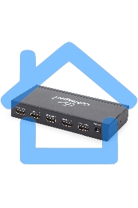 Разветвитель Gembird DSP-4PH4-02 Разветвитель HDMI Cablexpert, HD19F/4x19F, 1 компьютер => 4 монитора, Full-HD, 3D, 1.4v