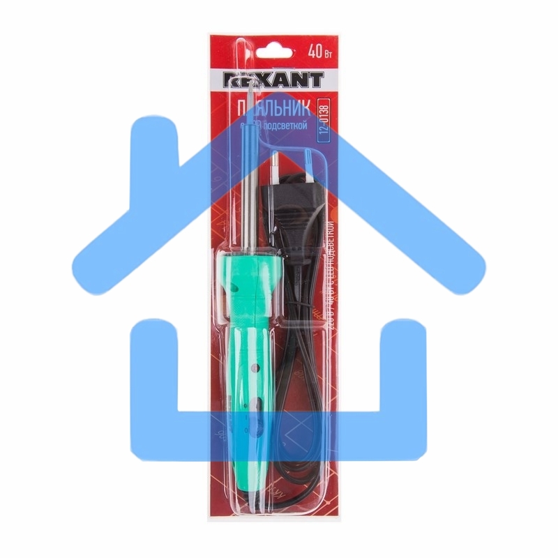 Паяльник Rexant с нагревателем, долговечное жало, 220 В/40 Вт, LED подсветка