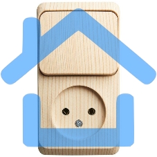 Блок ОП Этюд (1-м розетка без заземления + 1-кл. выкл.) сосна SchE BPA16-204D