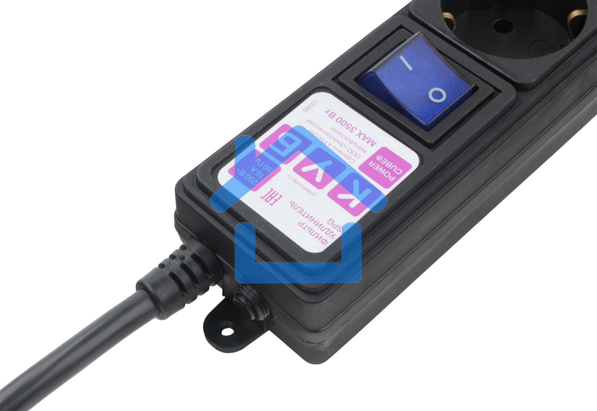 Фильтр-удлинитель PC 3м 6р, черный 16А, SPG6-B2