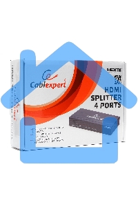 Разветвитель Gembird DSP-4PH4-02 Разветвитель HDMI Cablexpert, HD19F/4x19F, 1 компьютер => 4 монитора, Full-HD, 3D, 1.4v
