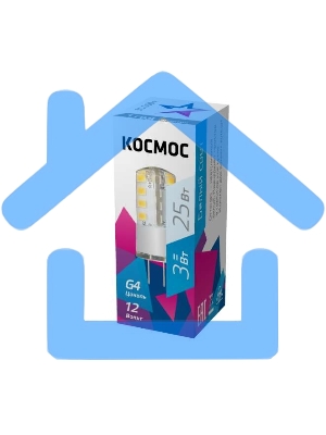 Лампа светодиодная LED 3Вт 12В G4 4500К Космос LksmLED3wJCG412v45
