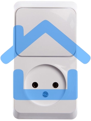 Блок ОП Этюд (1-м розетка без заземления + 1-кл. выкл.) бел. SchE BPA16-204B