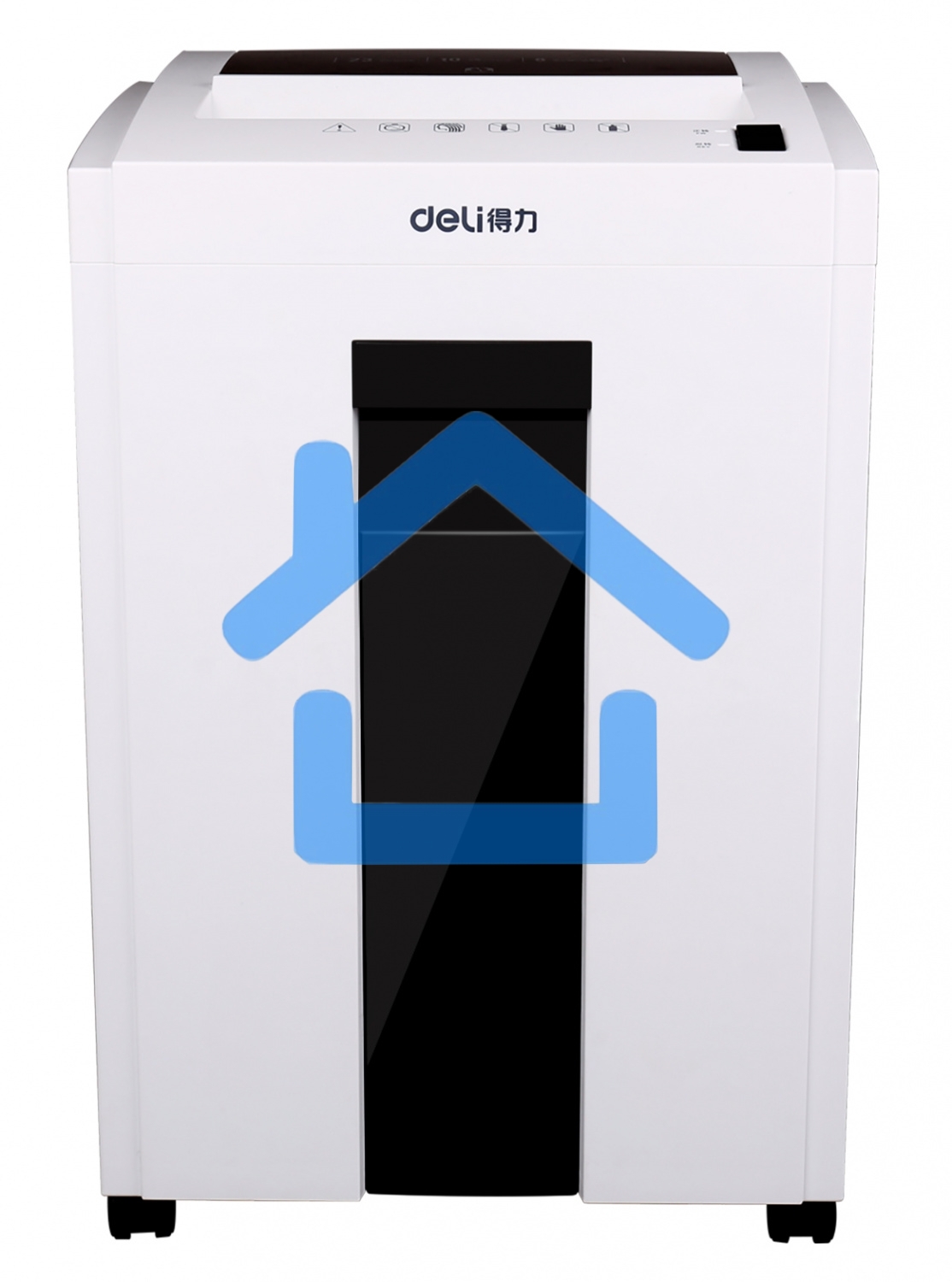 Шредер Deli 9953 белый (секр.P-5)/фрагменты/8лист./23лтр./скрепки/скобы/пл.карты/CD