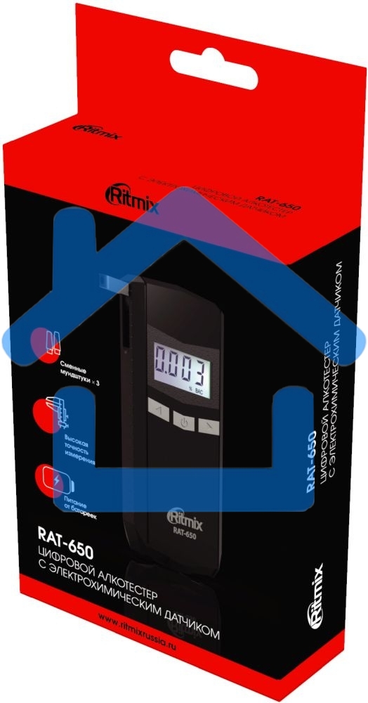 Алкотестер Ritmix RAT-650 электрохимический черный
