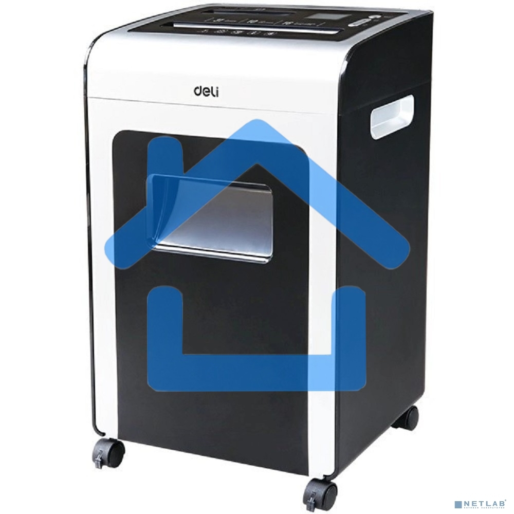 Шредер Deli E9917-EU черный/белый с автоподачей (секр.P-4)/фрагменты/16лист./31лтр./скрепки/скобы/пл.карты/CD