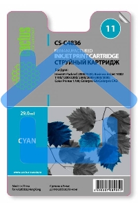 Картридж струйный Cactus CS-C4836 голубой (29 ml) для №11 HP 2000/2500/1000/1100/1200