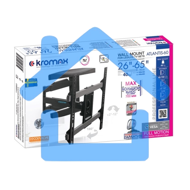 Кронштейн для телевизора Kromax ATLANTIS-60 черный 22