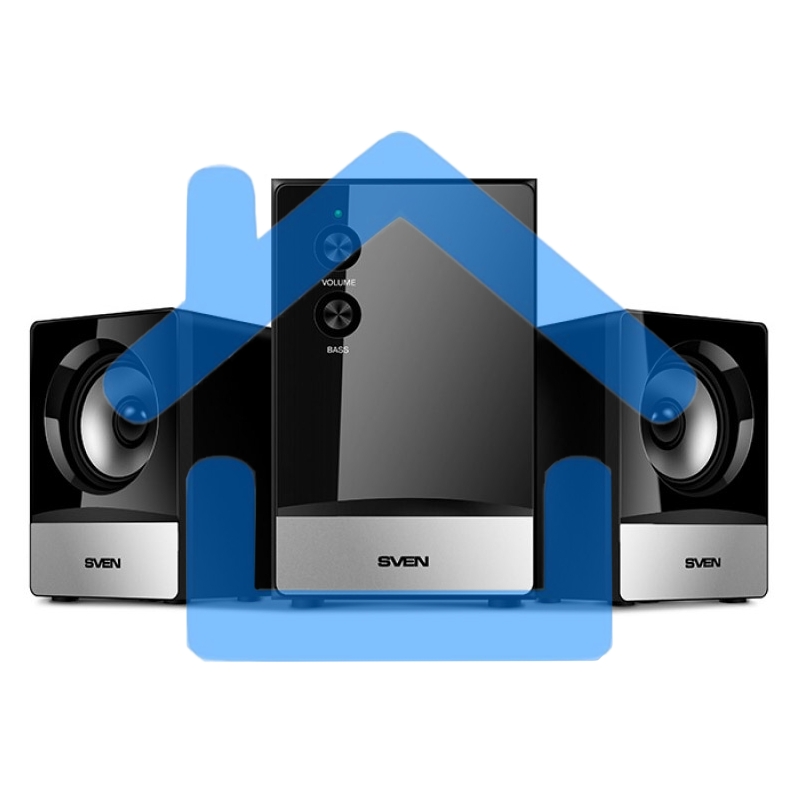 Акустическая система SVEN MS-90 черный (2x2.5W+ сабвуфер 5W, дерево)