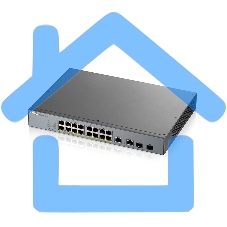 Коммутатор Zyxel GS1350-18HP, 16xGE PoE+, 2xCombo (SFP/RJ-45), бюджет PoE 250 Вт, дальность передачи питания до 250 м, автоперезагрузка PoE-портов, повышенная защита от перенапряжений и электростатических разряд
