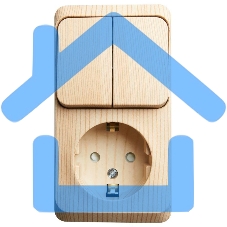 Блок ОП Этюд (1-м розетка с заземл. защ. шторки + 2-кл. выкл.) сосна SchE BPA16-202D