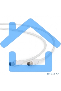 Кабель телевизионный Cablexpert CCV-515-W-3M, Coaxial M/F, белый, 3м