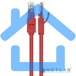 Патч-корд Greenconnect Патч-корд UTP прямой 1.5 m AWG24 кат.5е,  RJ45,  медь, литой (Красный), пластик пакет (GCR-LNC04-1.5m)
