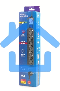 Фильтр-удлинитель PC 3м 6р, черный 16А, SPG6-B2