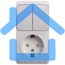 Блок ОП Этюд (1-м розетка с заземл. защ. шторки + 2-кл. выкл.) бел. SchE BPA16-202B