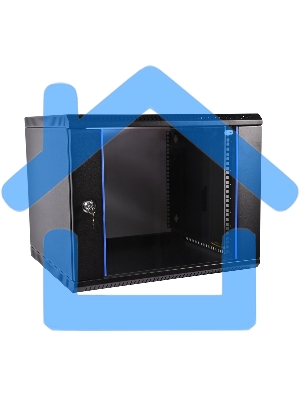 Шкаф телеком. настенный разборный 6U (600х350) дверь стекло,цвет черный (ШРН-Э-6.350-9005) (1 коробка)