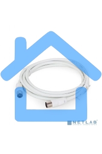 Кабель телевизионный Cablexpert CCV-515-W-3M, Coaxial M/F, белый, 3м