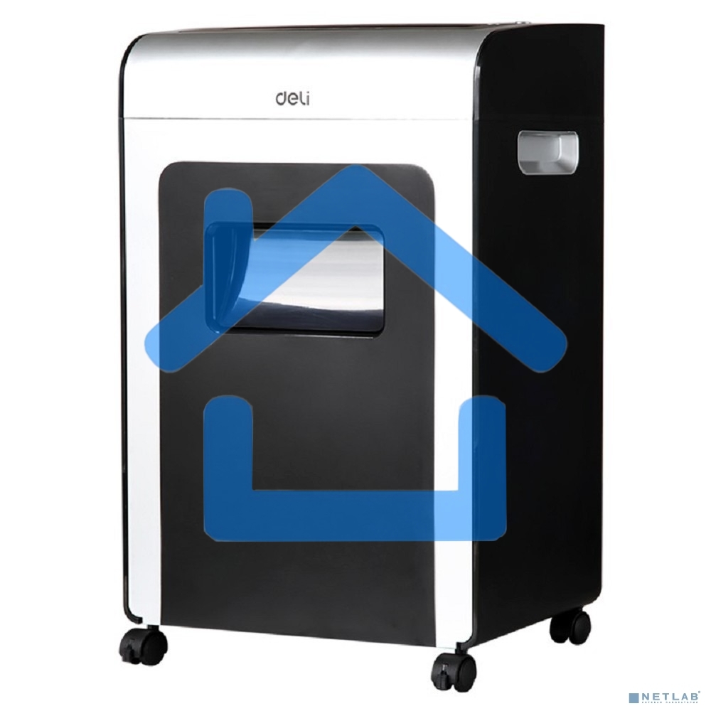 Шредер Deli E9917-EU черный/белый с автоподачей (секр.P-4)/фрагменты/16лист./31лтр./скрепки/скобы/пл.карты/CD