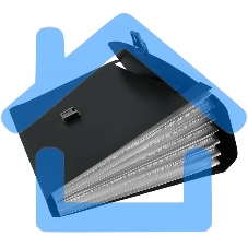 Папка-портфель Бюрократ -BPP13BLCK 13 отделений, A4, пластик, 0.7мм, черный