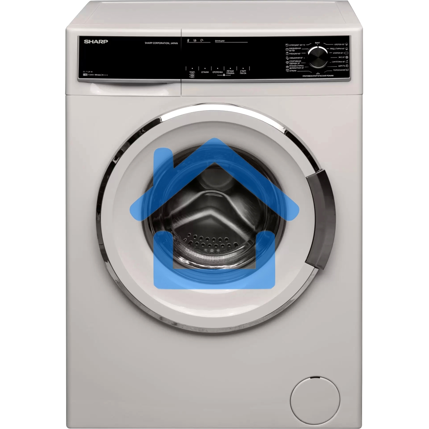 Стиральная машина Sharp ES712RW белый, загрузка фронтальная 7 кг, 1200 об/мин, класс: A+++