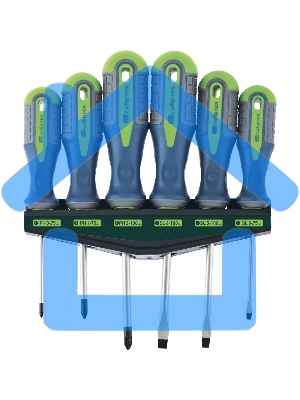 Набор отверток СИБРТЕХ, CrV, трехкомпонентные рукоятки, 6 предм Сибртех 13374