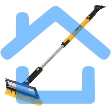 Щетка-сметка для снега со скребком Denzel, телескоп, поворотная голова, водосгон, 900-1200 мм 55308