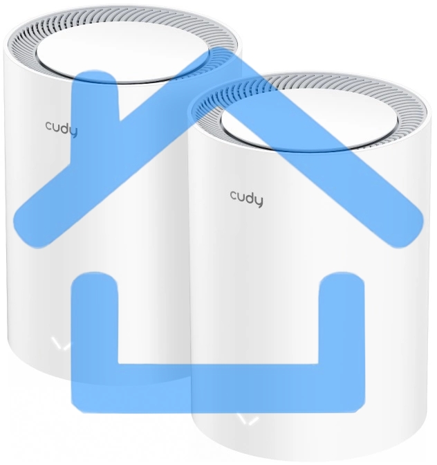 Бесшовный Mesh роутер Cudy M3000(2-PACK) AX3000 10/100/1000/2500BASE-T, белый (упак.:2шт)