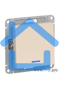 Выключатель 1-клавишный с подсветкой, сх.1а, 10АХ, механизм, БЕЖЕВЫЙ