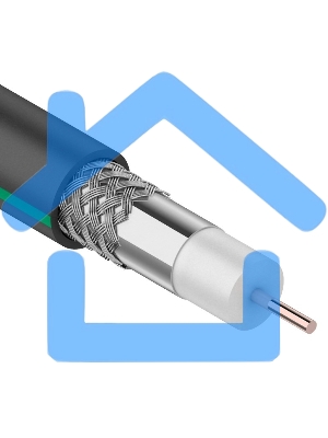 Кабель коаксиальный PROconnect SAT 703 B, Cu/Al/Al, 75%, 75 Ом, бухта 100 м, черный OUTDOOR